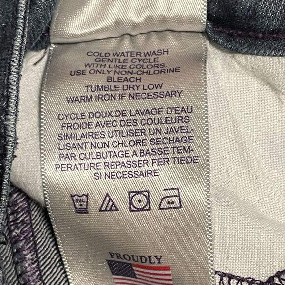 NYDJ High Rise Boot Cut Flare Leg Denim‎ Blue Jeans Faux Back Pockets Size 10 - Picture 8 of 8